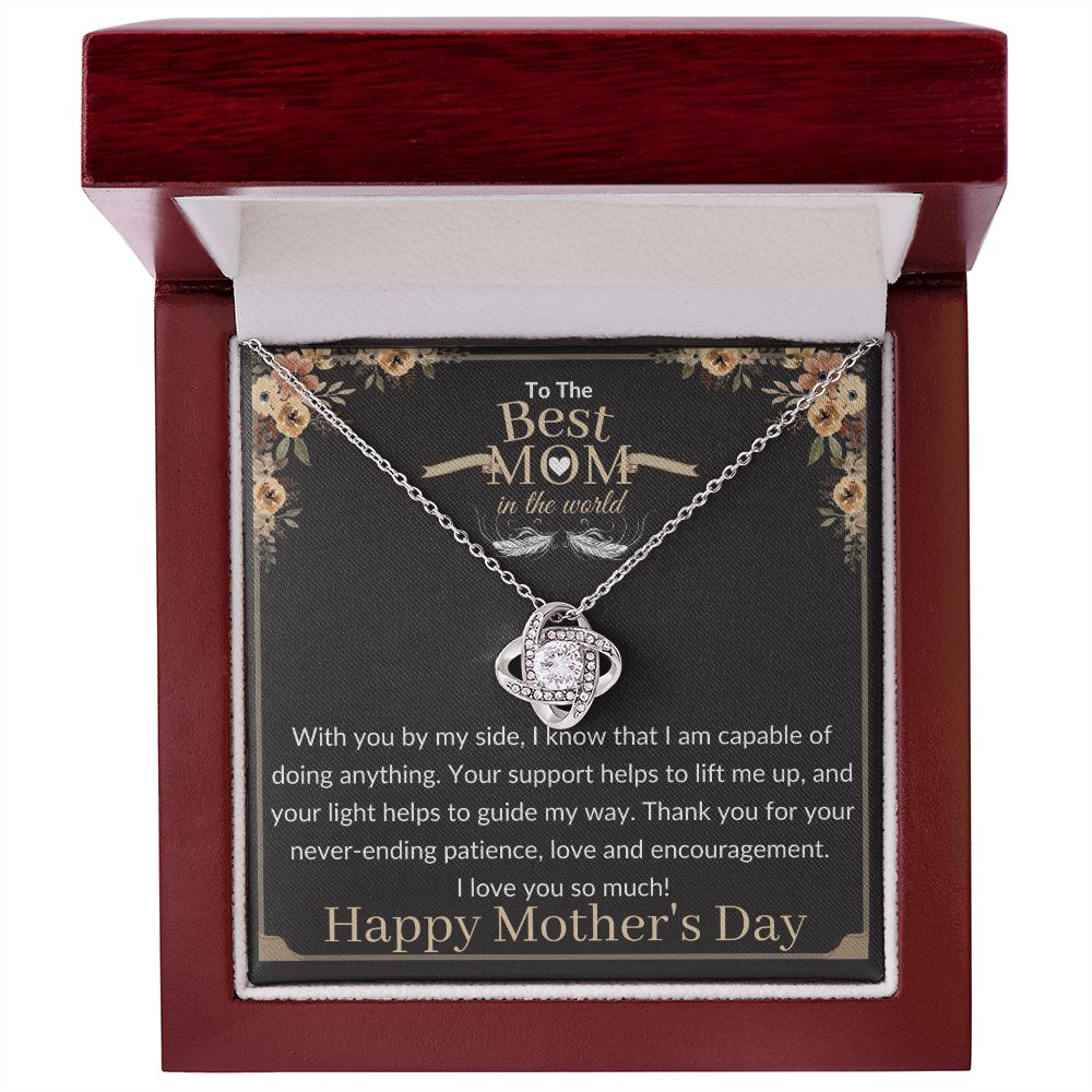 Best Mom in the World - love knot pendant