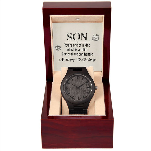 To Son -Happy Birthday Wooden Watch