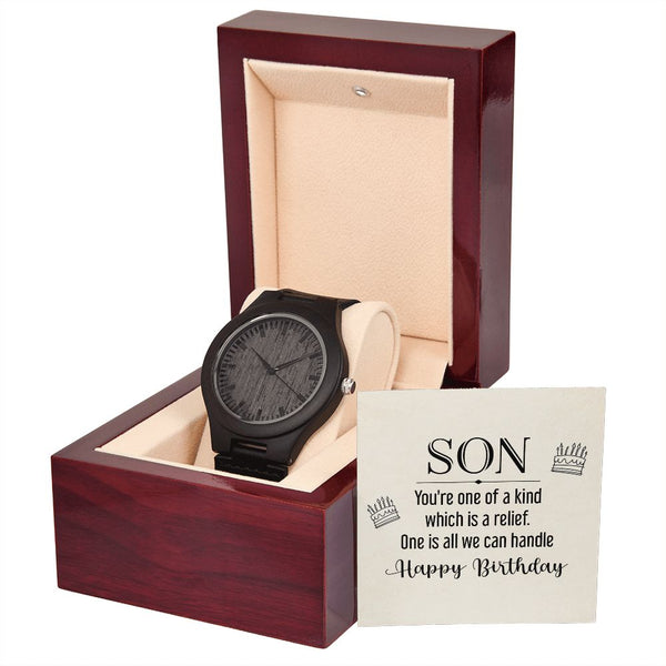To Son -Happy Birthday Wooden Watch