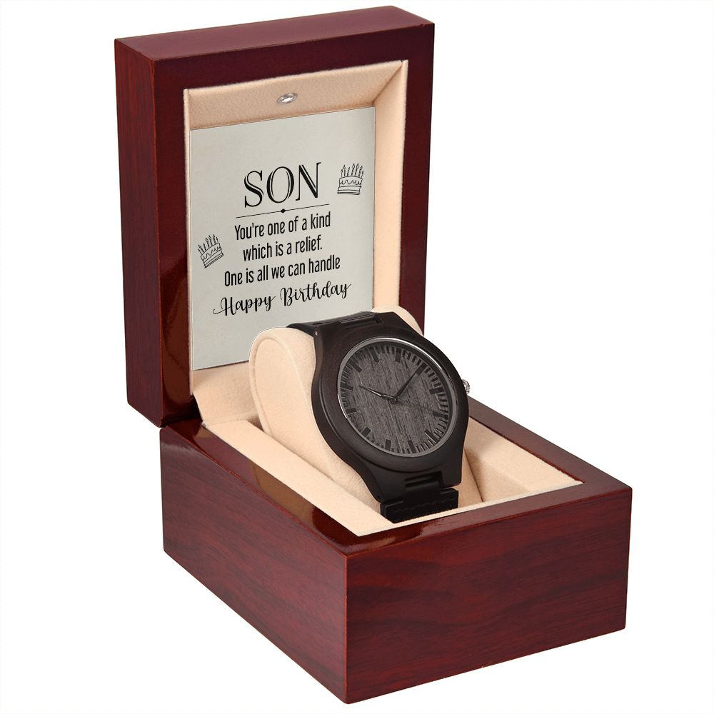 To Son -Happy Birthday Wooden Watch