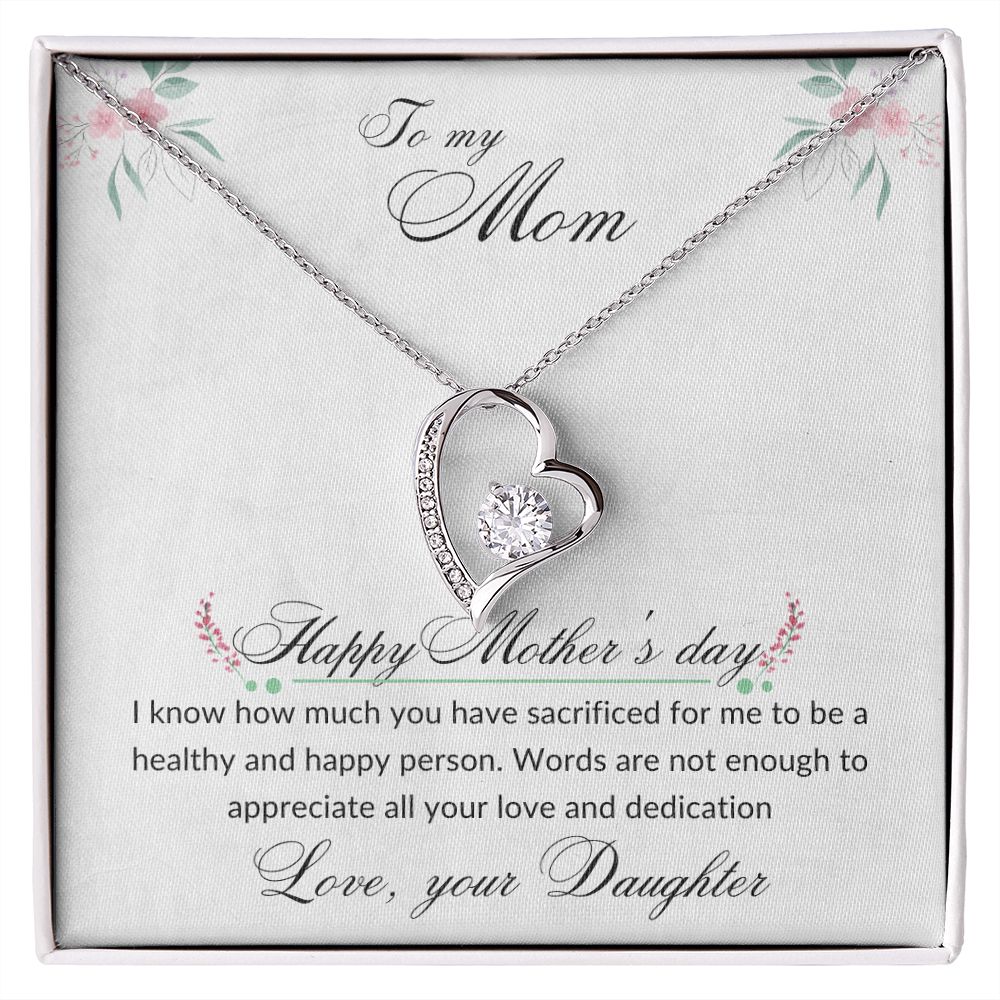 Happy Mother's Day Mom from Daughter (White Background)