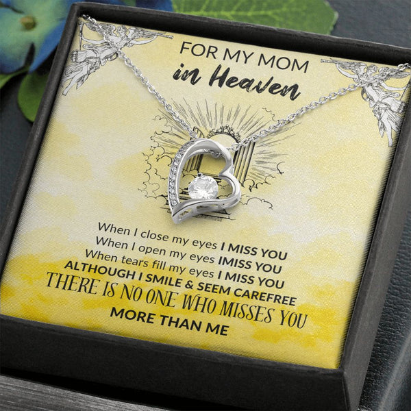Mom in Heaven with Heart pendant - yellow