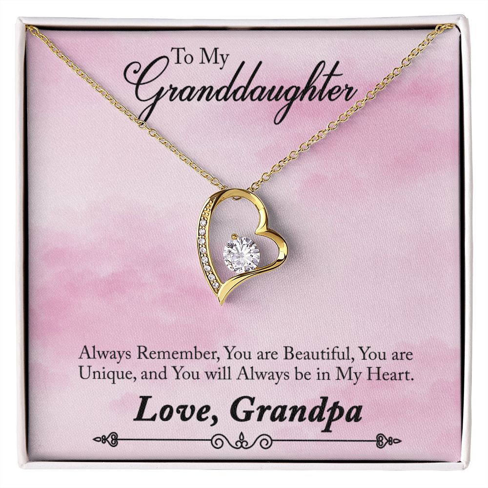 To my Granddaughter - Forever love mecklace