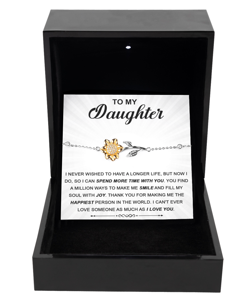 GB_Sunflower Bracelet to my Daughter wish I could spend more time with you.