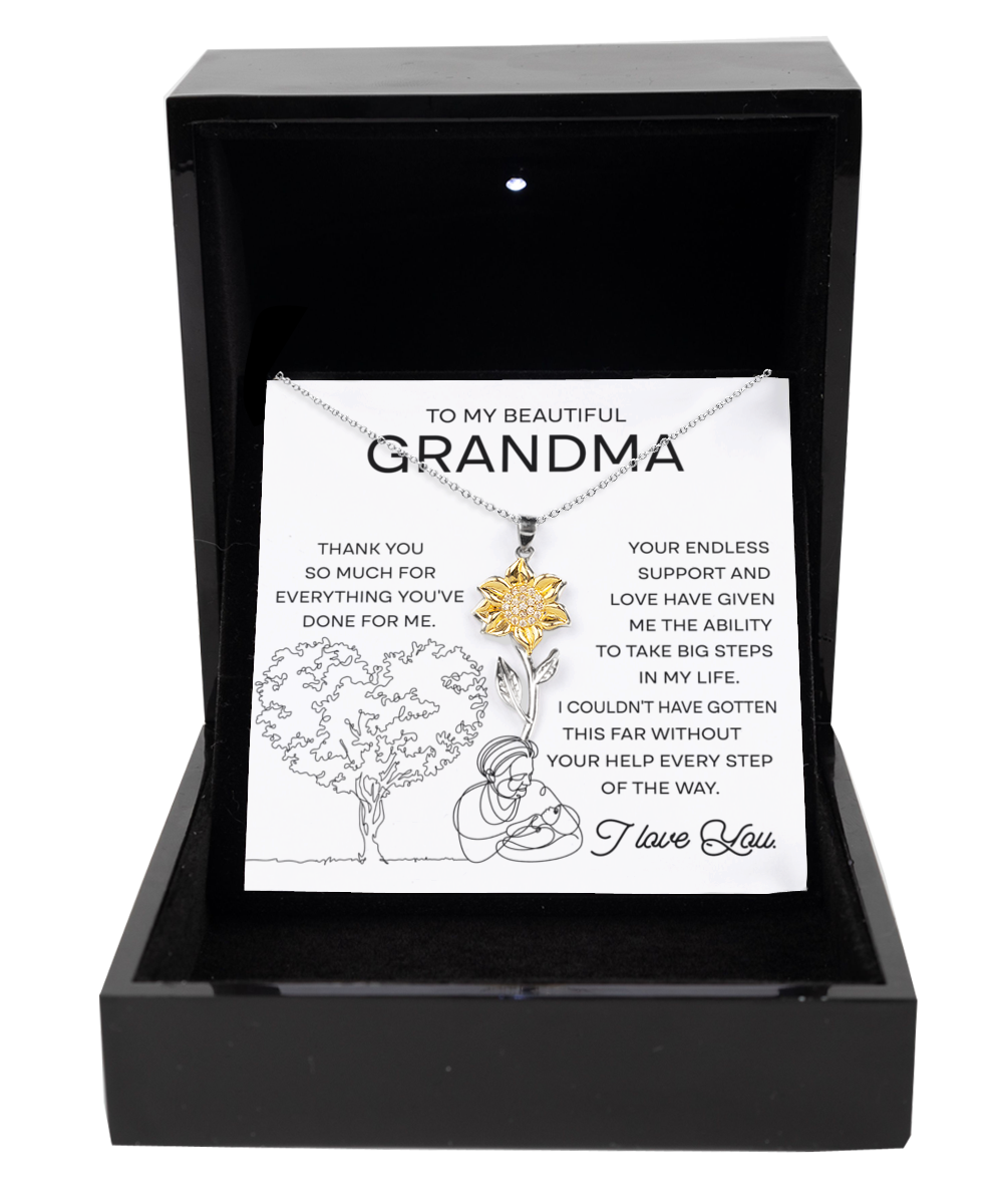 GB_Sunflower Necklace for Grandma - A Token of Endless Support