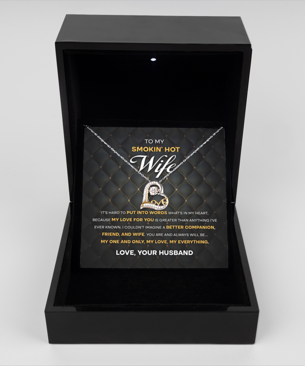 GB_Smokin' Hot Wife Dancing Heart Necklace - My one and Only