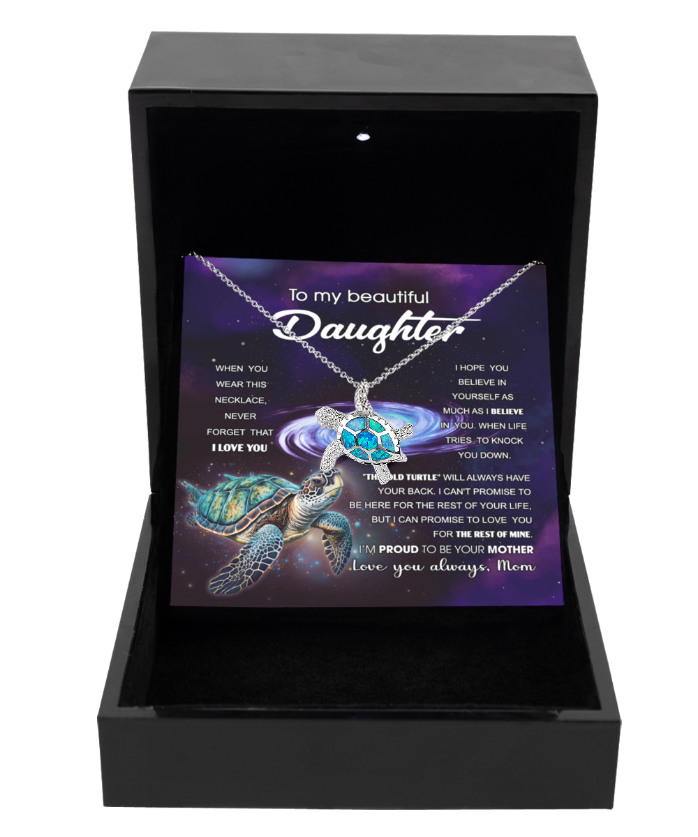 GB_Blue Opal Turtle Necklace (Daughter) Old Turtle (Mom) Has your Back