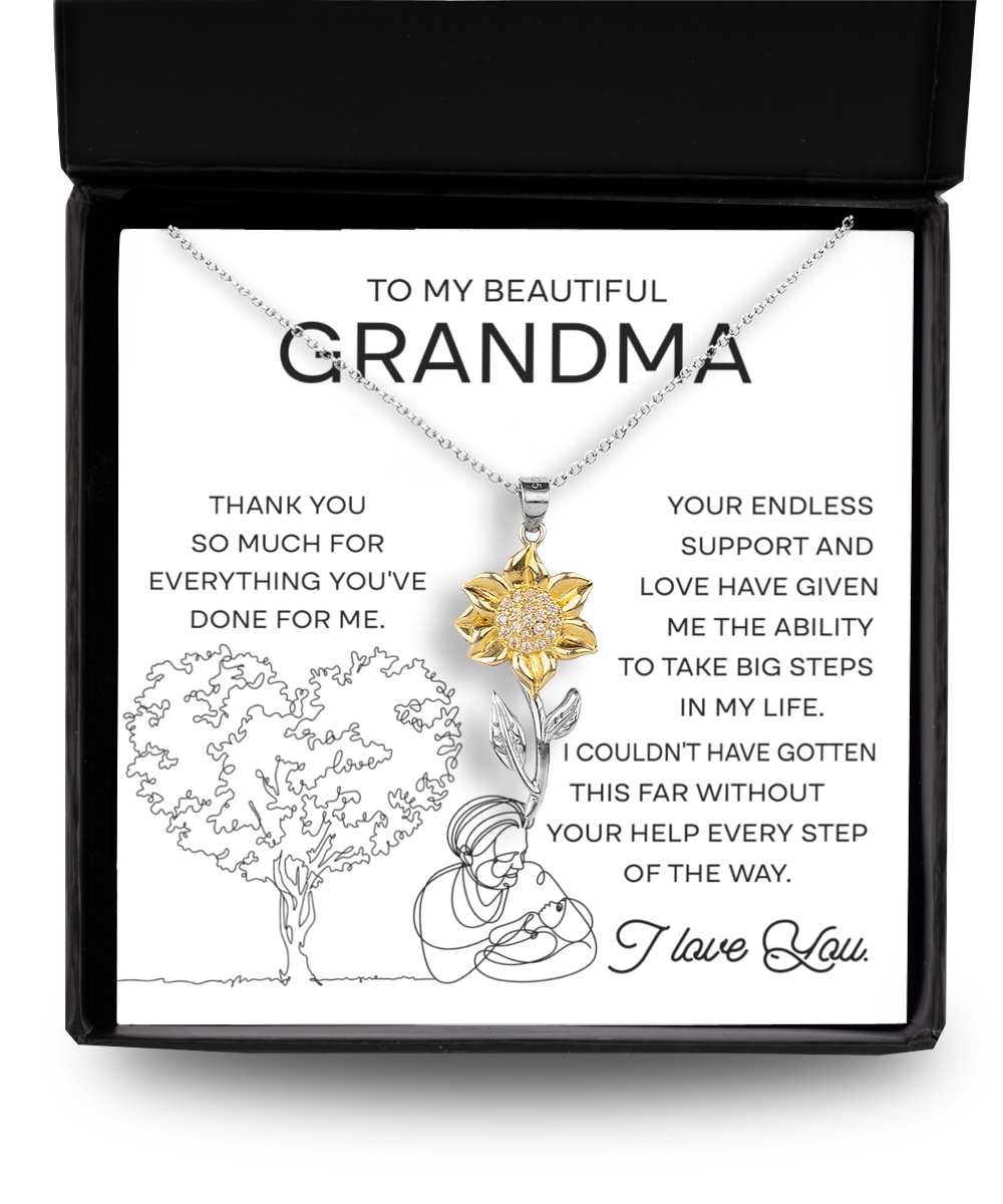 GB_Sunflower Necklace for Grandma - A Token of Endless Support