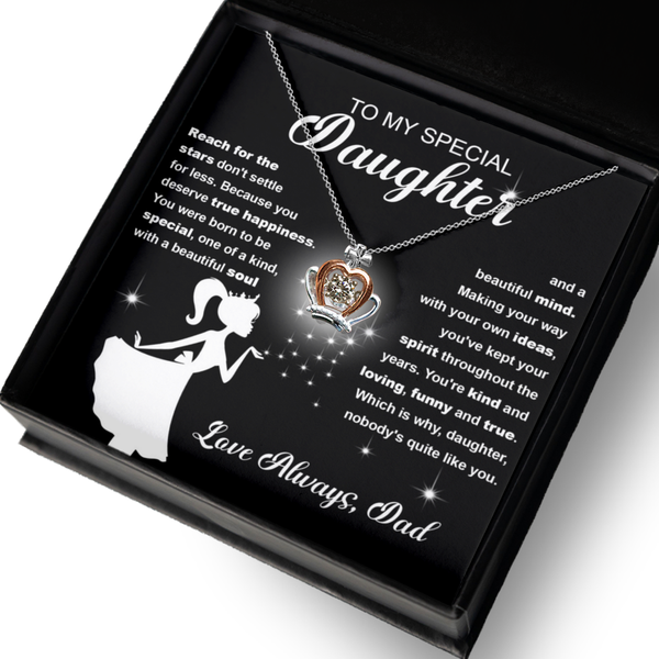 GB_Crown Necklace to my Special Daughter always reach for the stars