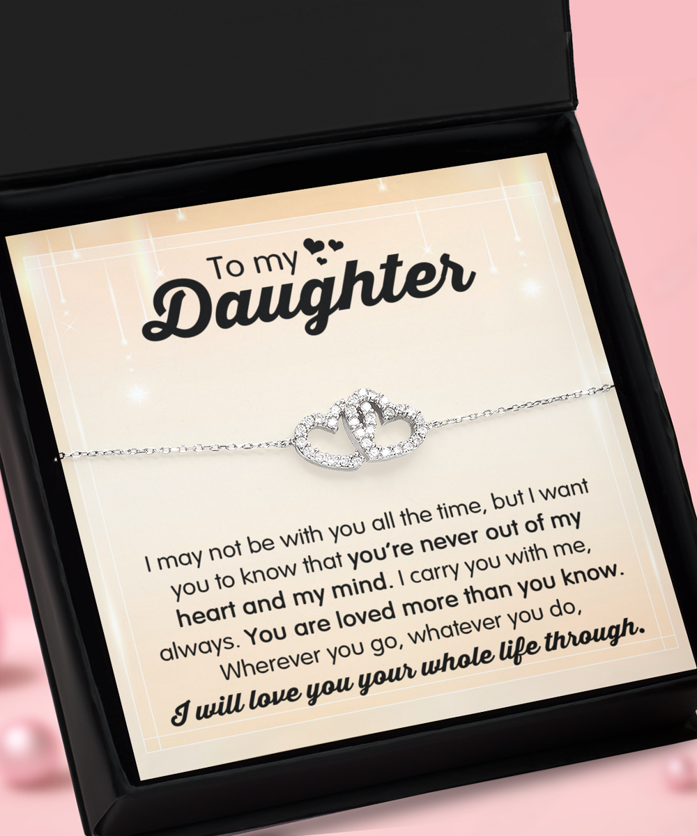 GB_Interlocking Hearts Bracelet to my Daughter you are loved than you will ever know