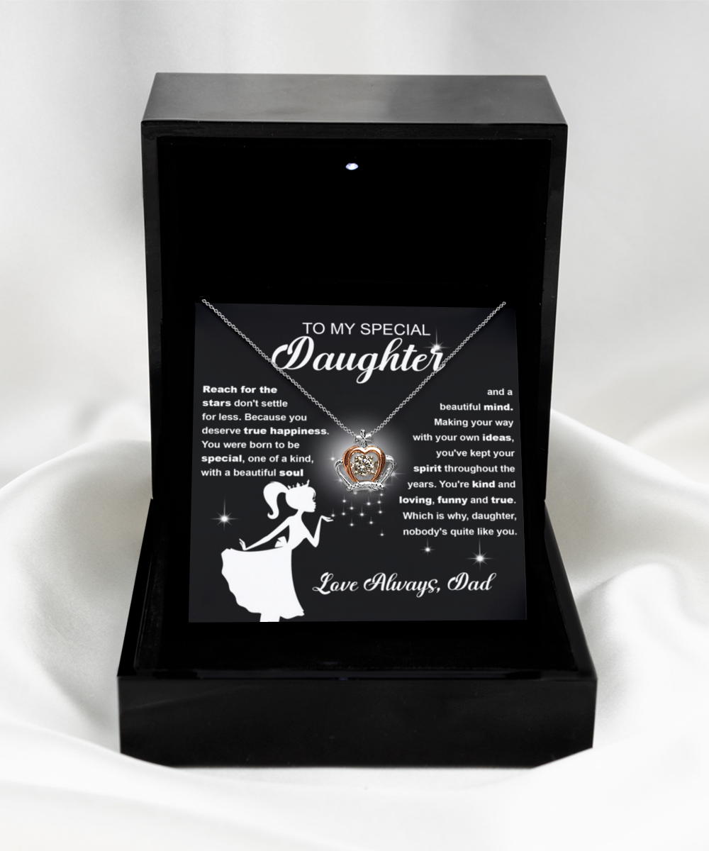 GB_Crown Necklace to my Special Daughter always reach for the stars