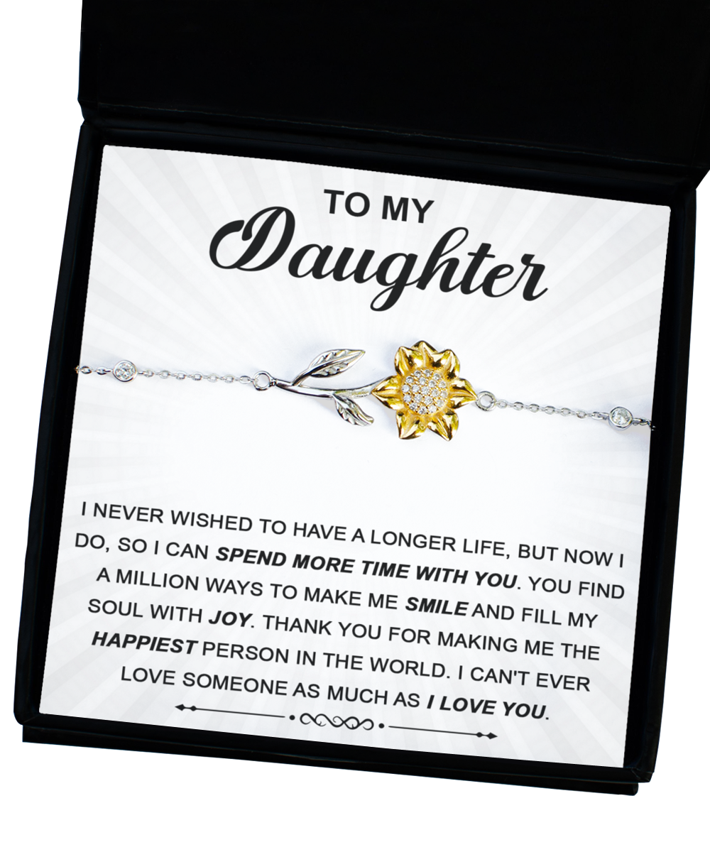 GB_Sunflower Bracelet to my Daughter wish I could spend more time with you.