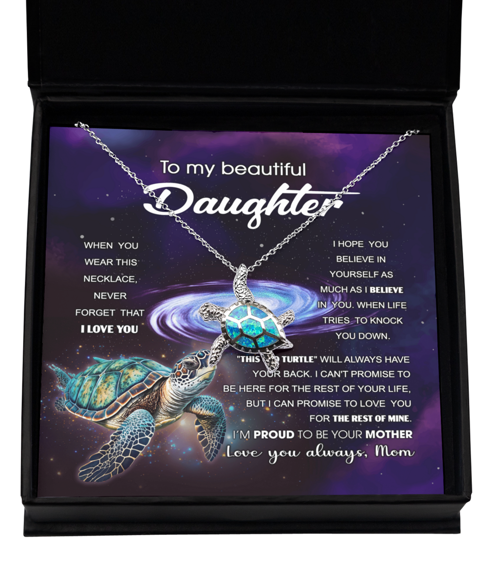 GB_Blue Opal Turtle Necklace (Daughter) Old Turtle (Mom) Has your Back