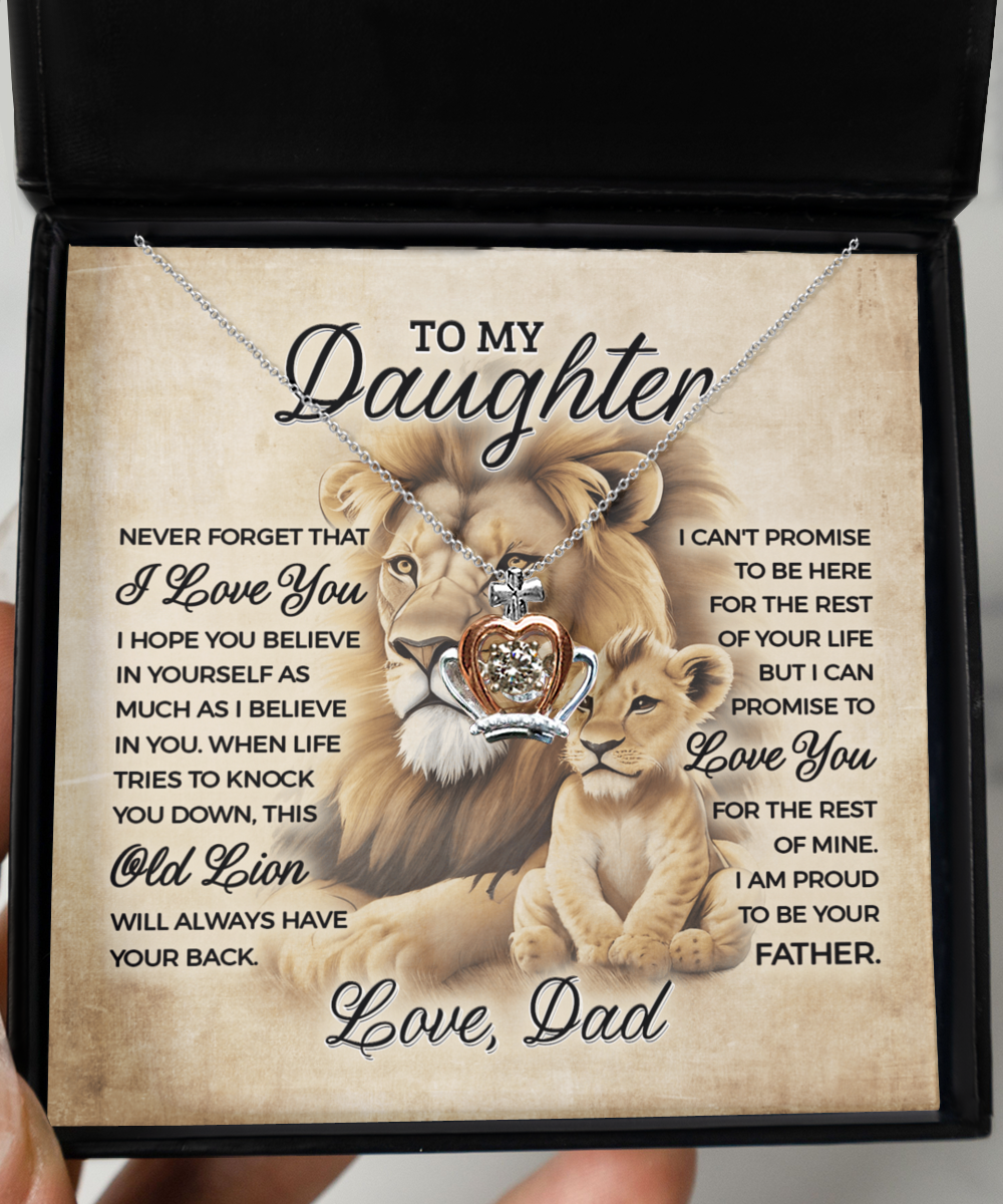 GB-Love from Old Lion to Cub Necklace for Daughter | Meaningful Gift for Her