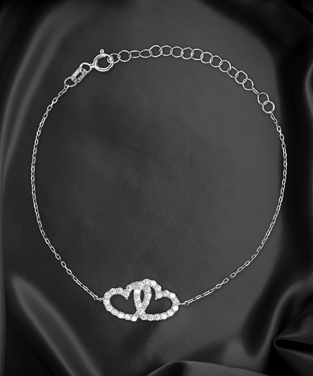 GB_Interlocking Hearts Bracelet to my Daughter you are loved than you will ever know