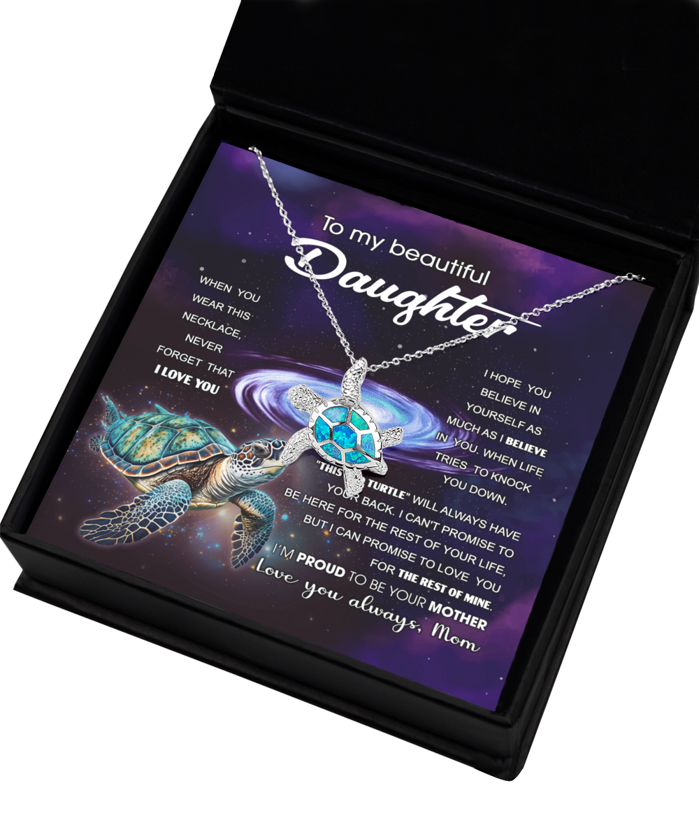 GB_Blue Opal Turtle Necklace (Daughter) Old Turtle (Mom) Has your Back