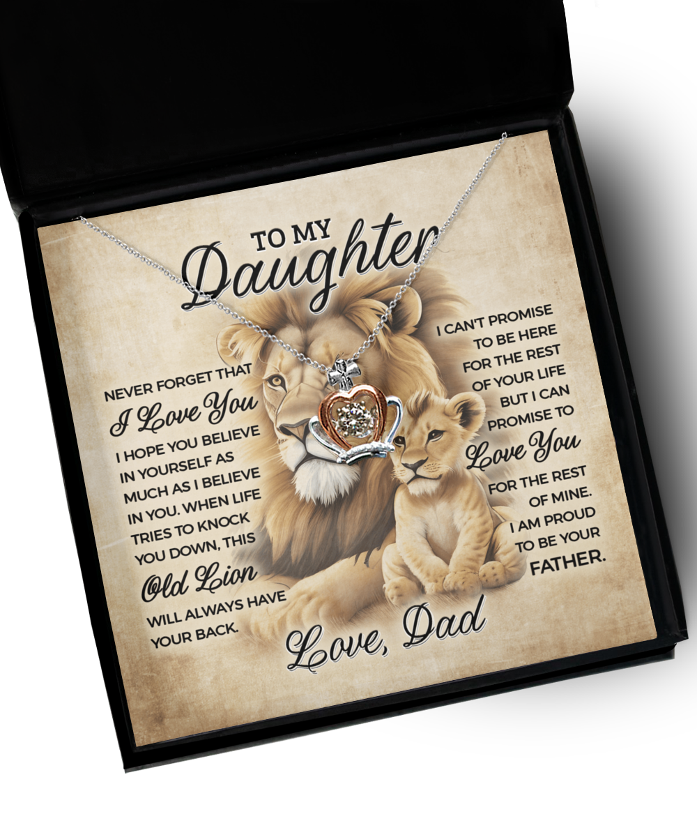 GB-Love from Old Lion to Cub Necklace for Daughter | Meaningful Gift for Her
