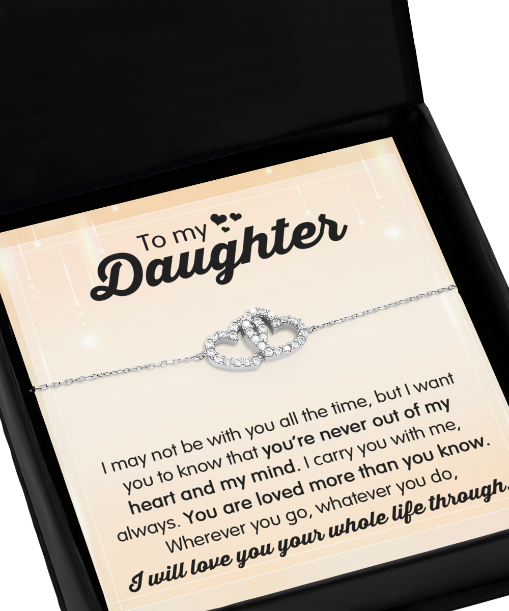 GB_Interlocking Hearts Bracelet to my Daughter you are loved than you will ever know
