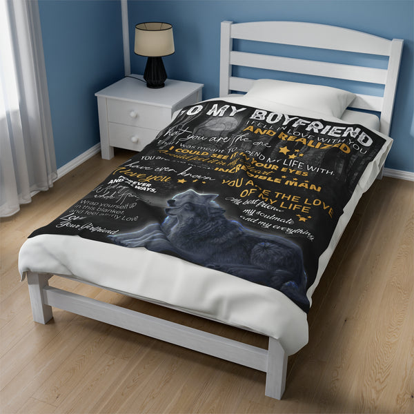 To My Boyfriend - You are the one - Velveteen Plush Blanket