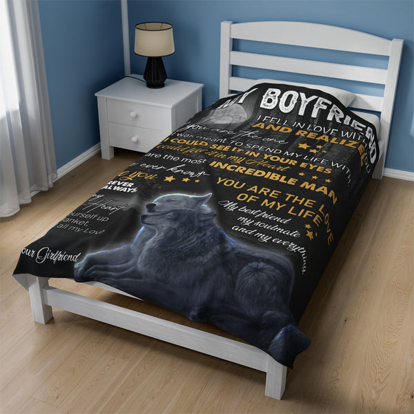 To My Boyfriend - You are the one - Velveteen Plush Blanket