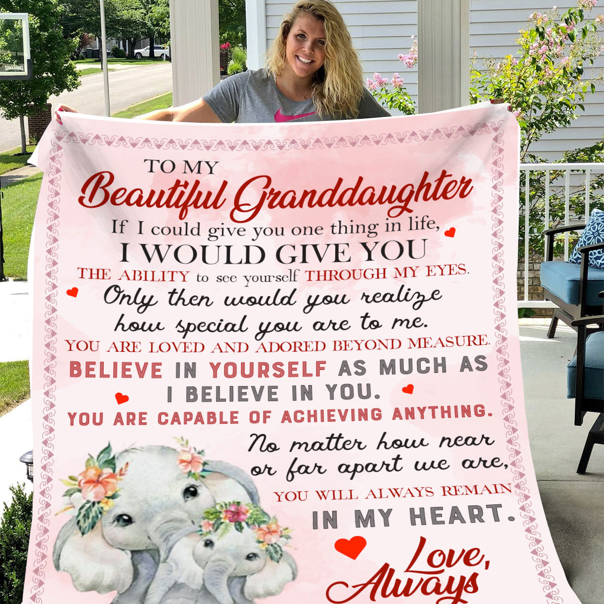 To My Granddaughter - Ability to see yourself through my eyes - Velveteen Plush Blanket