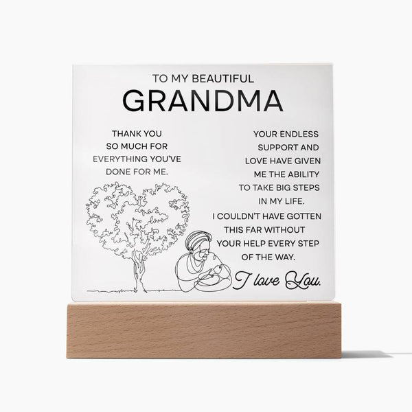 A Timeless Tribute to Grandma's Endless Support - Acrylic Plaque