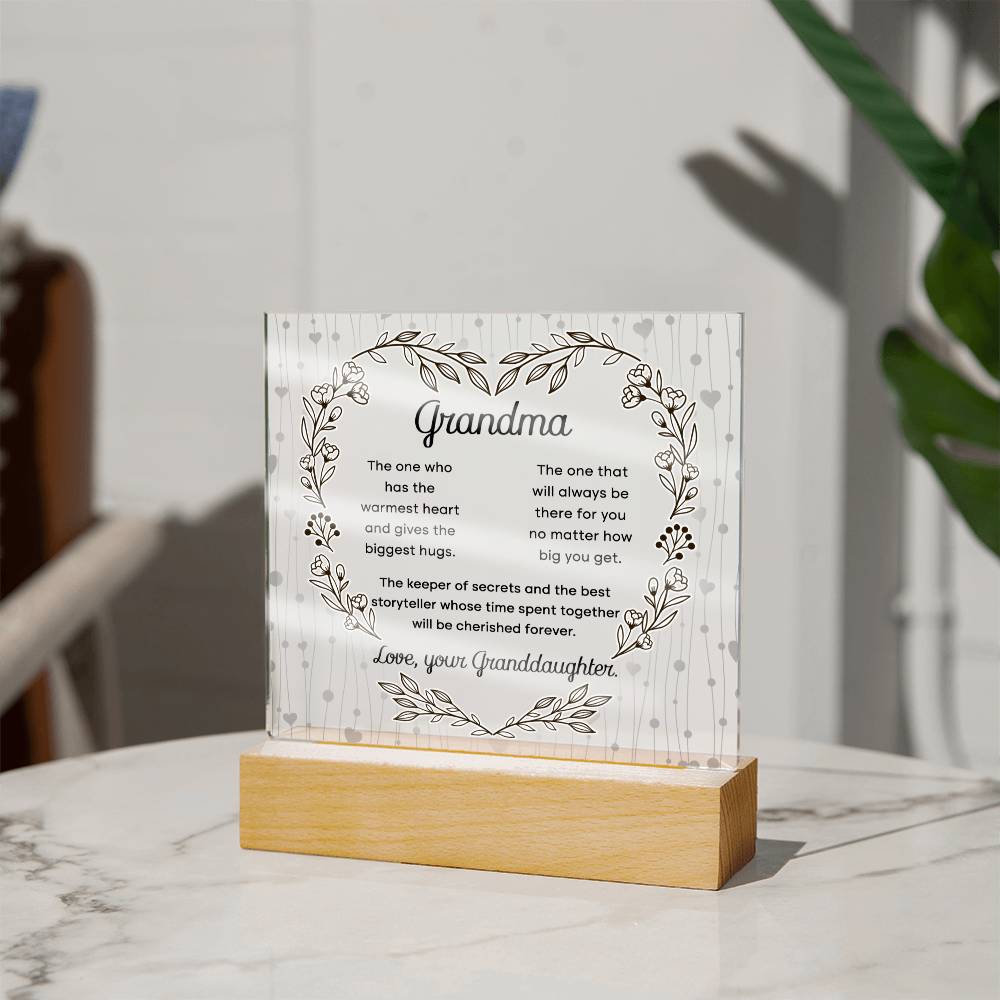 Acrylic Plaque for your Cherished Grandma