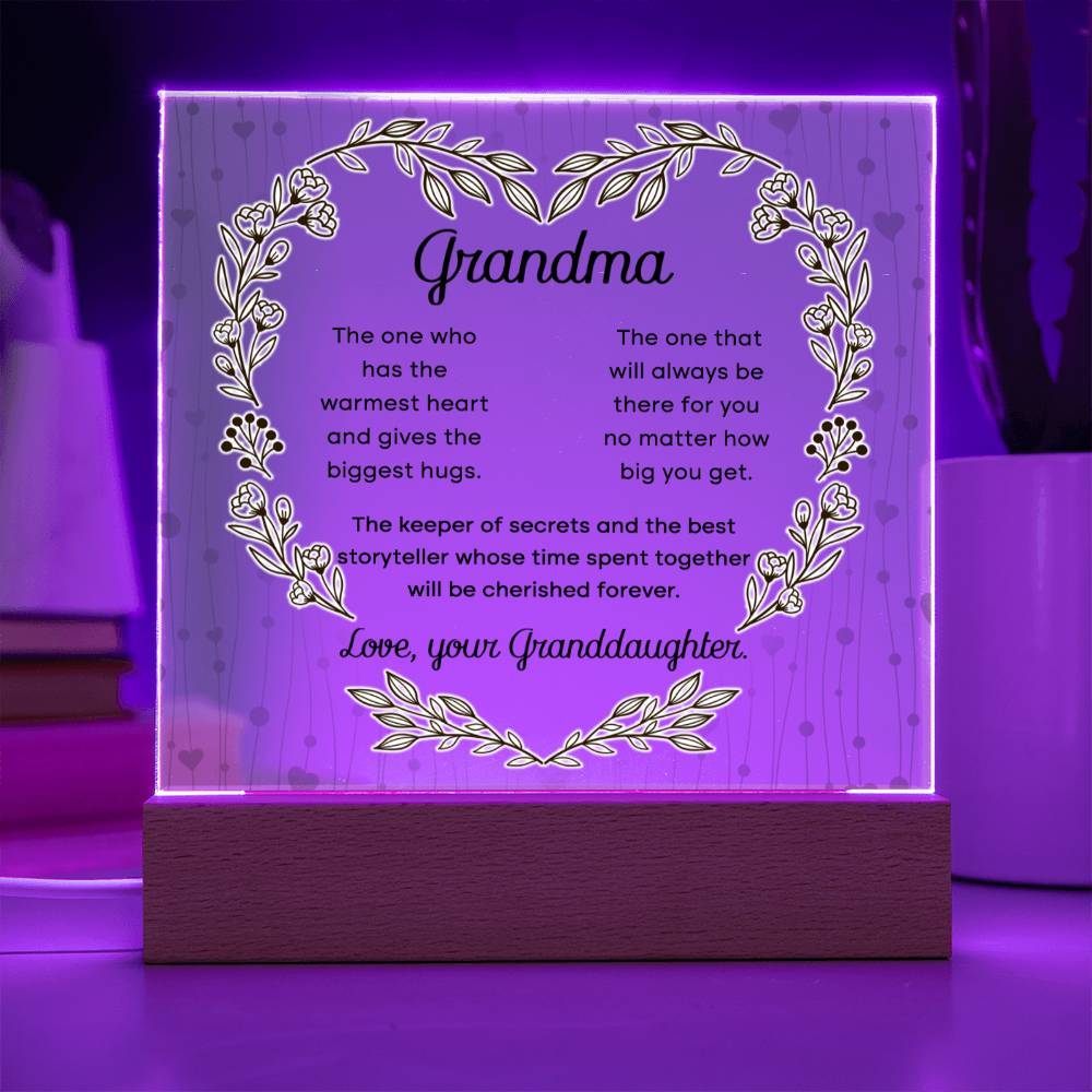 Acrylic Plaque for your Cherished Grandma