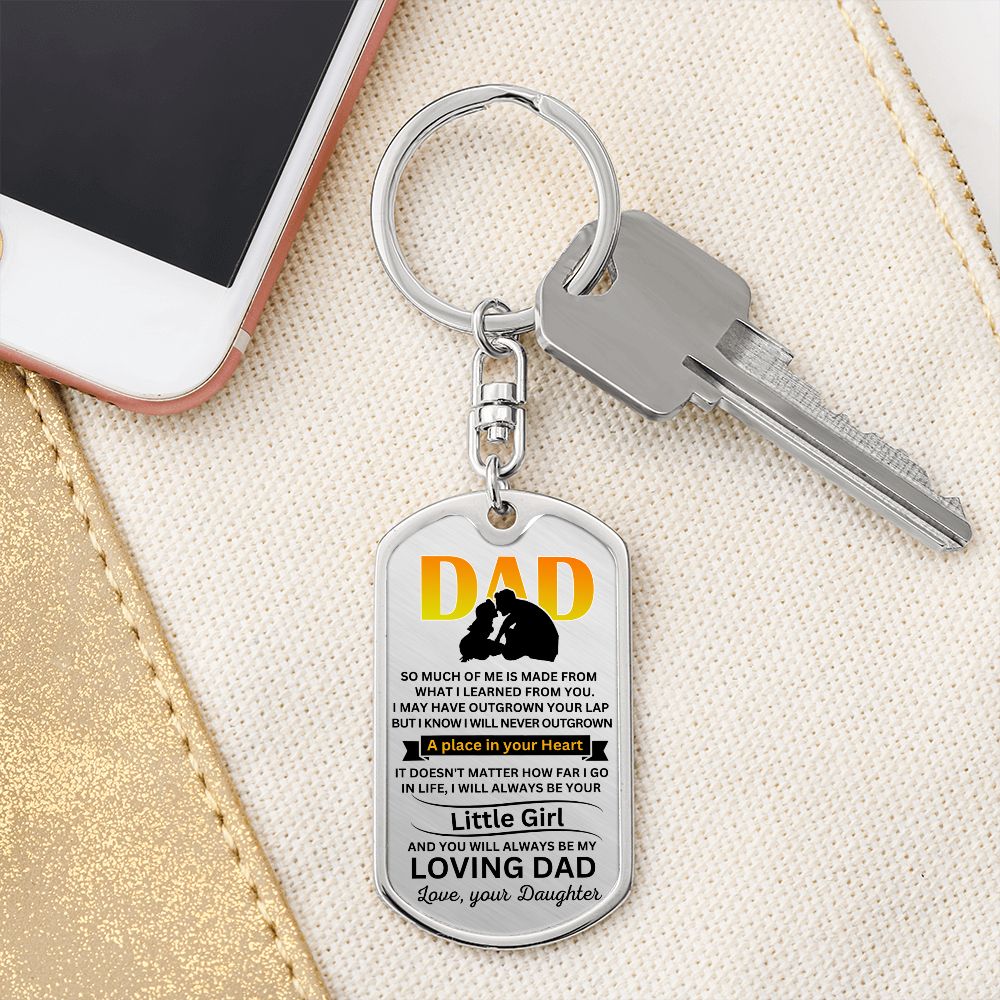 Personalized Keychain Dog Tag for Dad, from his little girl