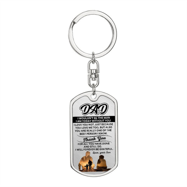 Stylish and Sentimental: Custom Keychain Dog Tag Necklace for Dad from Son