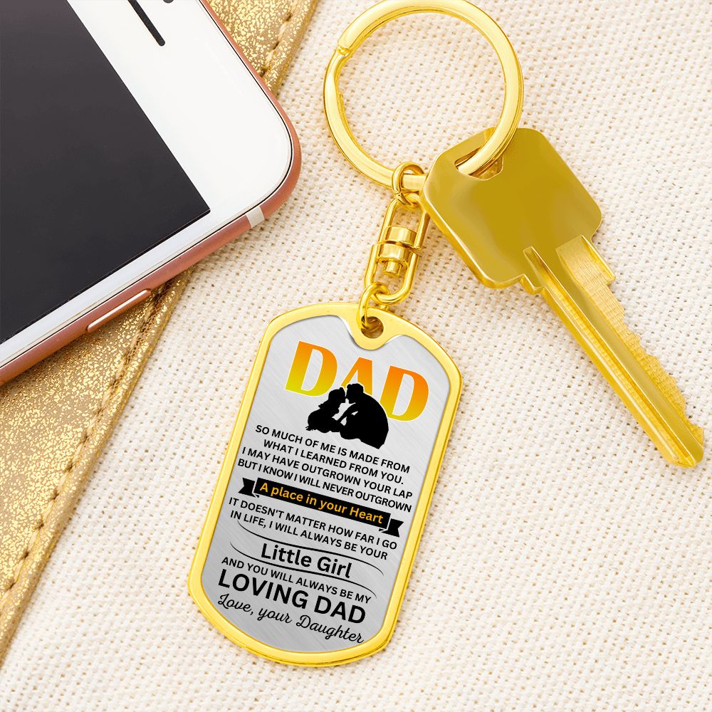 Personalized Keychain Dog Tag for Dad, from his little girl