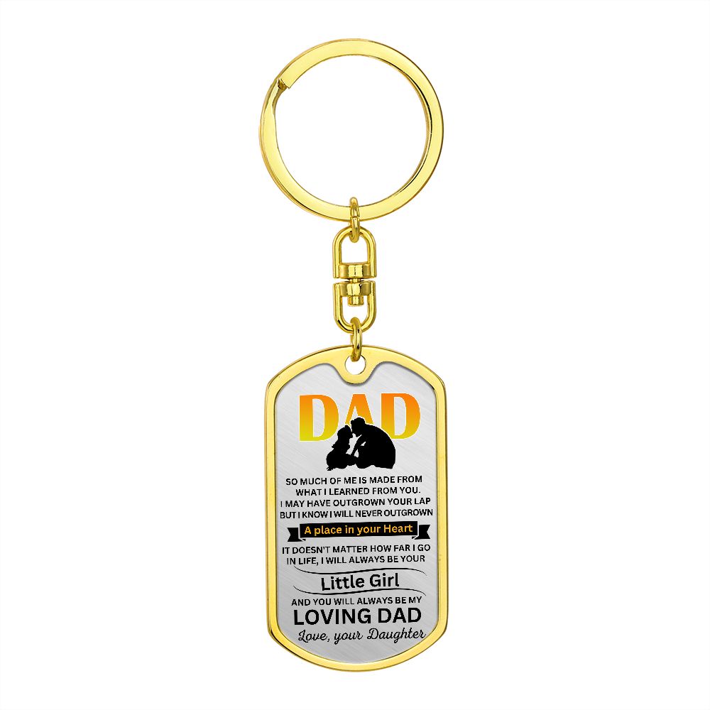 Personalized Keychain Dog Tag for Dad, from his little girl