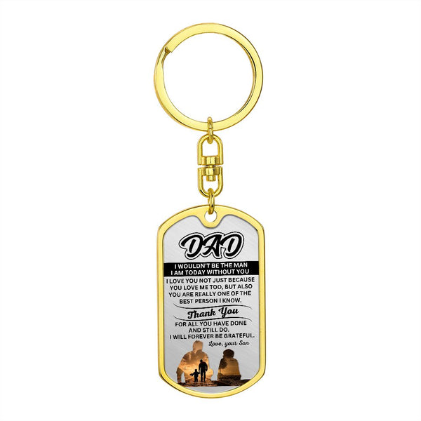 Stylish and Sentimental: Custom Keychain Dog Tag Necklace for Dad from Son