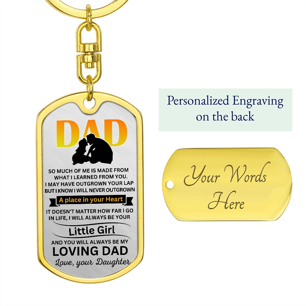 Personalized Keychain Dog Tag for Dad, from his little girl