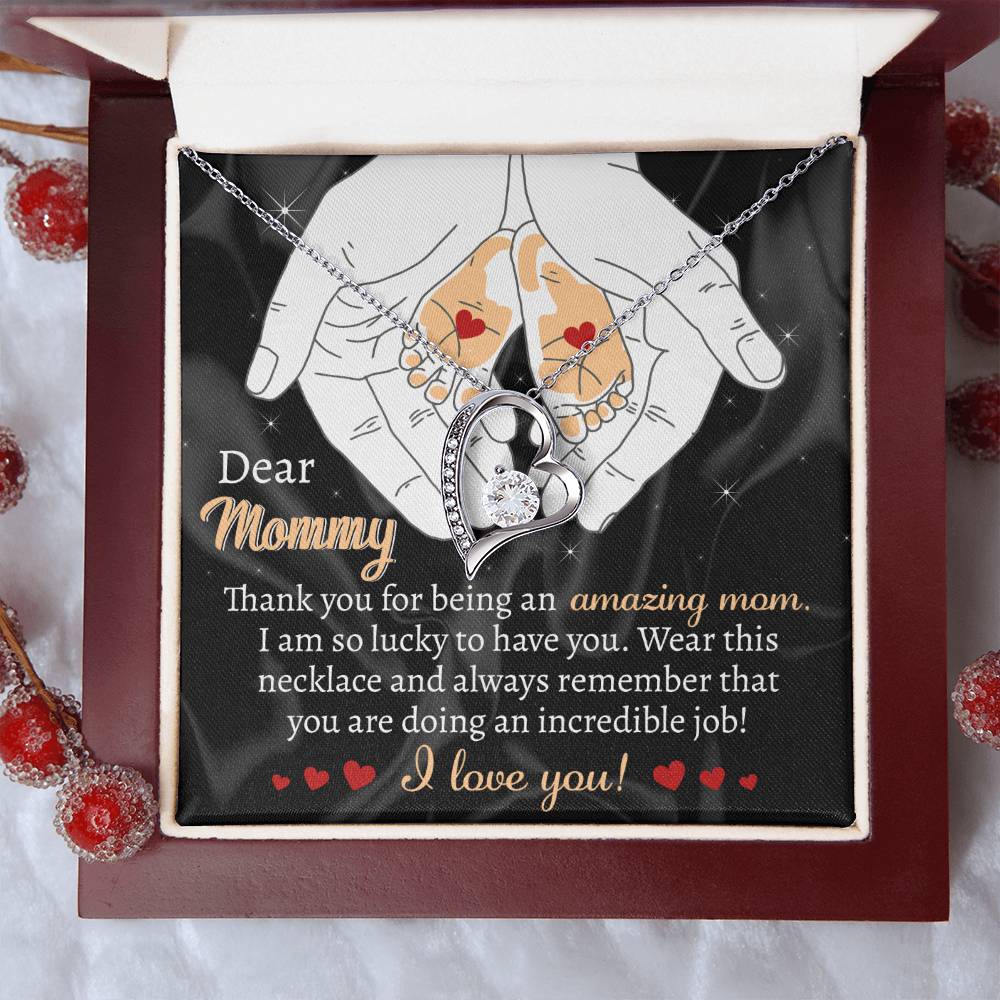 Mom To Be-An Incredible Job Forever Love Pendant Necklace