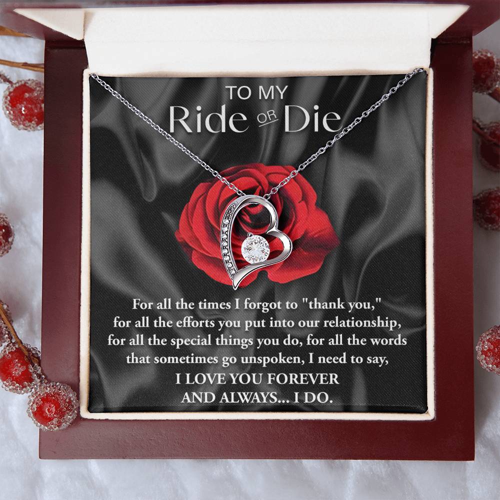 Ride Or Die Forever Love Pendant Necklace