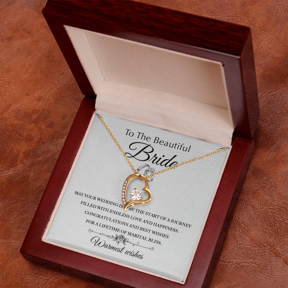 forever love necklace, beautiful wife necklace, warmest wishes jewelry, meaningful gift for wife, elegant pendant, adjustable chain necklace, sparkling gemstone necklace, sterling silver jewelry