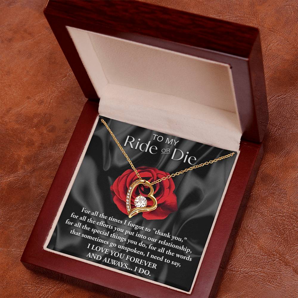 Ride Or Die Forever Love Pendant Necklace