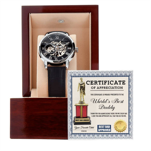 Dad-World's Best Daddy-Metal Chronograph Watch - Perfect Father's Day Gift