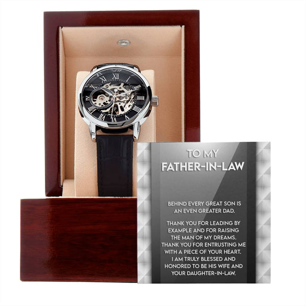 Father-in-Law-Of Your Heart-Metal Chronograph Watch - Perfect Father's Day Gift