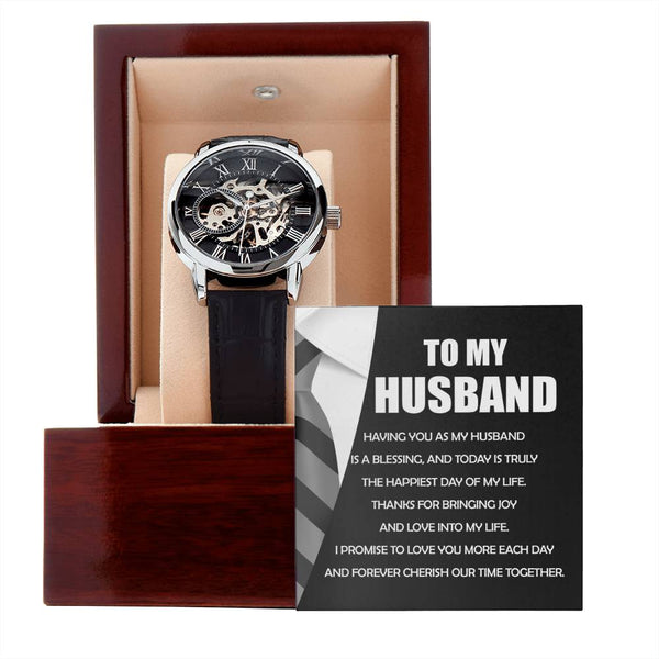 To My Husband: Openwork Watch - A Timeless Expression of Love and Style