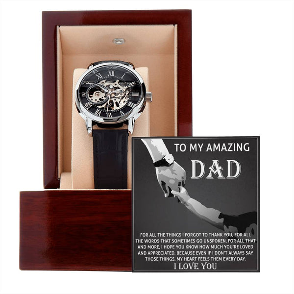 Dad-To Thank You-Metal Chronograph Watch - Perfect Father's Day Gift