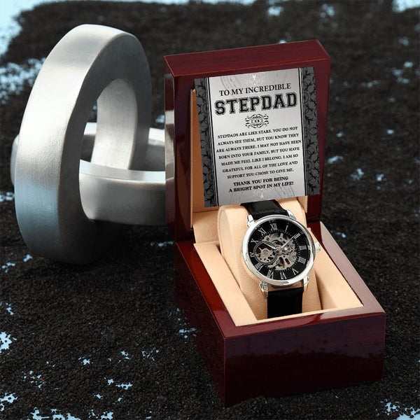 Stepdad-A Bright Spot-Metal Chronograph Watch - Perfect Father's Day Gift
