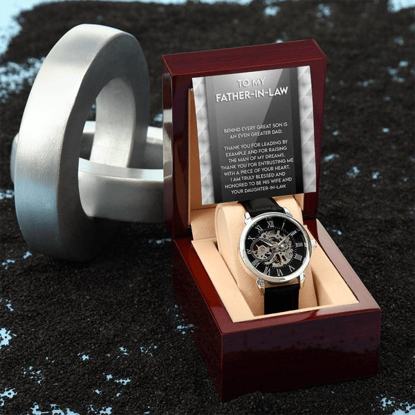 Father-in-Law-Of Your Heart-Metal Chronograph Watch - Perfect Father's Day Gift