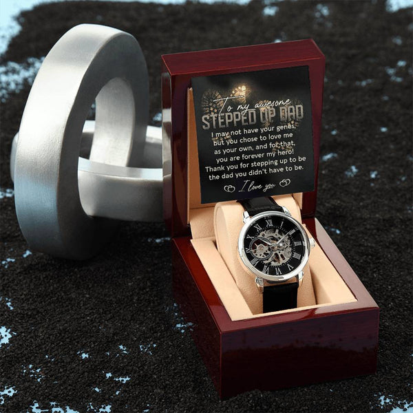 Stepdad-Be The Dad-Metal Chronograph Watch - Perfect Father's Day Gift