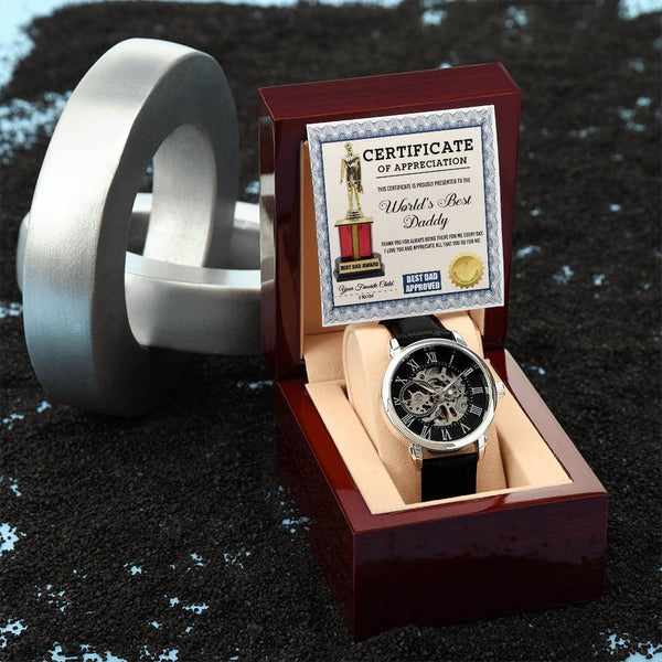 Dad-World's Best Daddy-Metal Chronograph Watch - Perfect Father's Day Gift