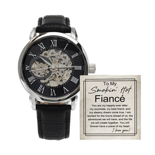 Smokin' Hot Fiancé' | Openwork Watch - A Poetic Symphony of Love and Time