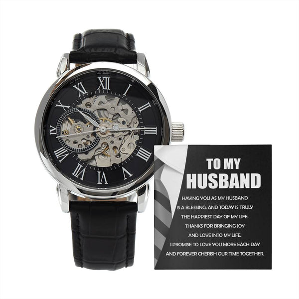 To My Husband: Openwork Watch - A Timeless Expression of Love and Style