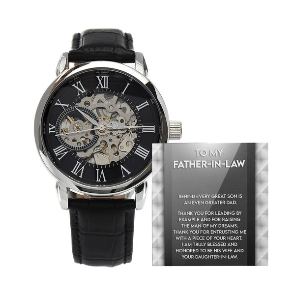 Father-in-Law-Of Your Heart-Metal Chronograph Watch - Perfect Father's Day Gift