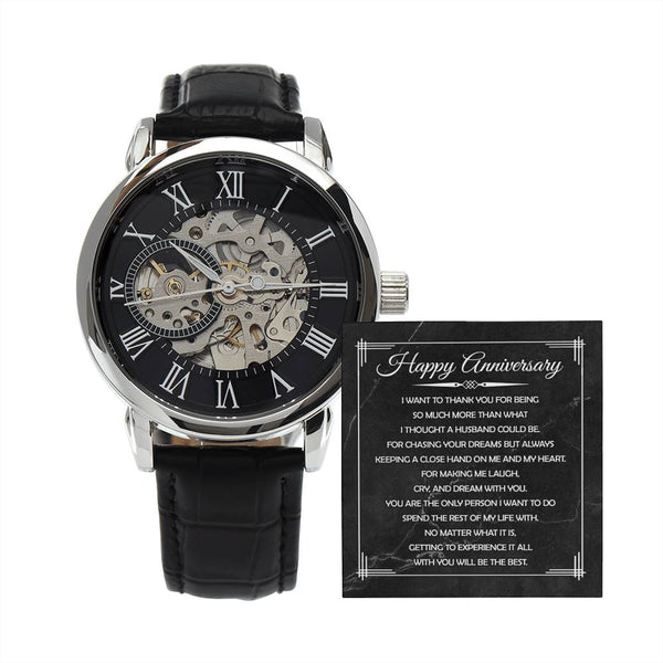 Happy Anniversary to My Husband | Openwork Watch - A Timeless Gift of Love and Celebration